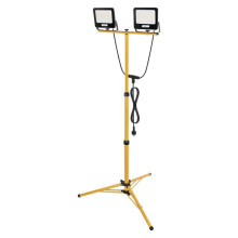 Emos LED Fluter Set mit Stativ Glaro 2x 50W neutralweiss 4000K IP65 Schwarz Gelb Aluminium 73x63cm ZS3214.2