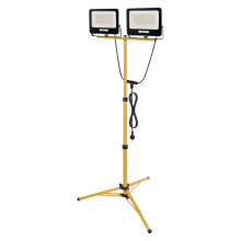 Emos LED Fluter Set mit Stativ Glaro 2x 100W neutralweiss 4000K IP65 Schwarz Gelb Aluminium 73x63cm ZS3215.2