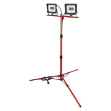 Emos LED Fluter Set mit Stativ Elion 2x 30W neutralweiss 4000K IP65 Rot Schwarz Aluminium 115x107,5cm ZS3333.2