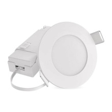 Emos LED Einbaustrahler 4,5W CCT warm-/neutralweiss 2700K/4000K IP65 Weiß Ø8,5cm ZV1163