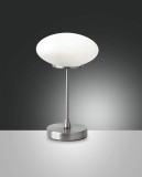Fabas Luce LED Tischleuchte Jap Ø160mm 5W Warmweiß Chromfarben dimmbar