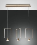 Fabas Luce LED Pendelleuchte Sirio 2000x730mm 24W Warmweiß Gold dimmbar