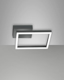 Fabas Luce LED Wandleuchte Bard 22W dimmbar Smartluce 3000K warmweiss Anthrazit Alu 30x30cm
