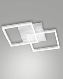 Fabas Luce LED Wandleuchte Bard 39W dimmbar Smartluce 3000K warmweiss Weiß Alu 45x45cm