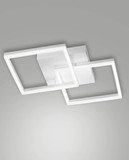 Fabas Luce LED Wand- und Deckenleuchte Bard 39W dimmbar Smartluce 4000K neutralweiss Weiß Alu 45x45cm