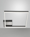 Fabas Luce LED Deckenleuchte Bard 39W dimmbar Smartluce 3000K warmweiss Schwarz Metall 45x45cm