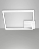 Fabas Luce LED Deckenleuchte Bard 39W dimmbar Smartluce 3000K warmweiss Weiß Alu 45x45cm