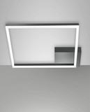 Fabas Luce LED Deckenleuchte Bard 39W dimmbar Smartluce 3000K warmweiss Anthrazit Alu 45x45cm
