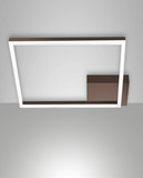 Fabas Luce LED Deckenleuchte Bard 39W dimmbar 3000K warmweiss Corten Metall 45x45cm