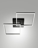 Fabas Luce LED Deckenleuchte Bard 52W dimmbar Smartluce 3000K warmweiss Schwarz Metall 65x65cm