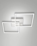 Fabas Luce LED Deckenleuchte Bard 52W dimmbar Smartluce 3000K warmweiss Weiß Alu 65x65cm