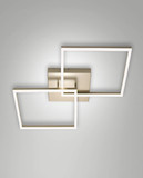 Fabas Luce LED Deckenleuchte Bard 52W dimmbar Smartluce 3000K warmweiss Gold edelmatt Alu 65x65cm
