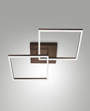 Fabas Luce LED Deckenleuchte Bard 52W dimmbar 3000K warmweiss Corten Metall 65x65cm