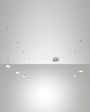Fabas Luce LED Pendelleuchte Isabella 48W dimmbar Smartluce 3000K warmweiss Alu satiniert Metall