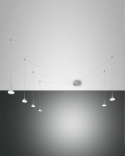 Fabas Luce LED Pendelleuchte Isabella Ø250mm 48W Warmweiß Aluminium dimmbar