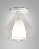 Fabas Luce Deckenleuchte Lila E27 Transparent Metall Glas Ø20cm