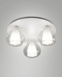 Fabas Luce Deckenleuchte Lila E14 3-flammig Transparent Metall Glas Ø40cm