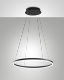 Fabas Luce LED Pendelleuchte Giotto 36W dimmbar Smartluce IP40 3000K warmweiss Schwarz Metall Ø60cm