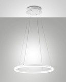 Fabas Luce LED Pendelleuchte Giotto 36W dimmbar Smartluce IP40 3000K warmweiss Weiß Metall Ø60cm