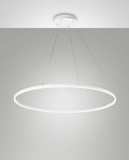 Fabas Luce LED Pendelleuchte Giotto 60W dimmbar Smartluce 4000K neutralweiss Weiß Metall Ø100cm