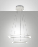 Fabas Luce LED Pendelleuchte Giotto 52W dimmbar Smartluce IP40 3000K warmweiss Weiß Metall Ø60cm