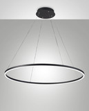Fabas Luce LED Pendelleuchte Giotto 60W dimmbar Smartluce 3000K warmweiss Schwarz Metall Ø100cm