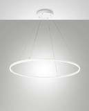 Fabas Luce LED Pendelleuchte Giotto 60W dimmbar Smartluce 3000K warmweiss Weiß Metall Ø100cm