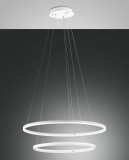 Fabas Luce LED Pendelleuchte Giotto Ø800mm 37 + 28W Warmweiß Weiß dimmbar