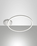 Fabas Luce LED Deckenleuchte Giotto 36W dimmbar Smartluce 3000K warmweiss Weiß Metall Ø60cm