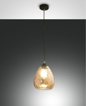 Fabas Luce Pendelleuchte Gisella E27 Ø200mm Bernstein