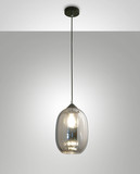 Fabas Luce Pendelleuchte Infinity E27 Smartluce Grau transparent Metall Glas Ø20cm