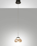 Fabas Luce LED Pendelleuchte Arabella 8W dimmbar Smartluce 3000K warmweiss Amber Metall Glas Ø16cm