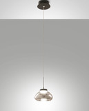 Fabas Luce LED Pendelleuchte Arabella 8W dimmbar Smartluce 3000K warmweiss Grau transparent Metall Glas Ø16cm