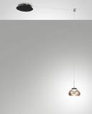 Fabas Luce LED Pendelleuchte Arabella 8W dimmbar Smartluce 3000K warmweiss Amber Metall Glas Ø20cm