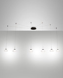 Fabas Luce LED Pendelleuchte Arabella 48W dimmbar Smartluce 3000K warmweiss Weiß Metall Glas