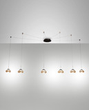 Fabas Luce LED Pendelleuchte Arabella 48W dimmbar Smartluce 3000K warmweiss Amber Metall Glas