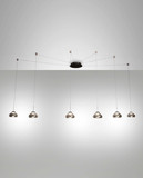 Fabas Luce LED Pendelleuchte Arabella 48W dimmbar Smartluce 3000K warmweiss Grau transparent Metall Glas