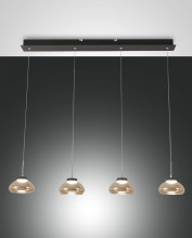 Fabas Luce LED Pendelleuchte Arabella 2000x140mm 32W Warmweiß Bernstein dimmbar