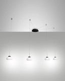 Fabas Luce LED Pendelleuchte Arabella 32W dimmbar Smartluce 3000K warmweiss Weiß Metall Glas
