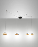 Fabas Luce LED Pendelleuchte Arabella 32W dimmbar Smartluce 3000K warmweiss Amber Metall Glas