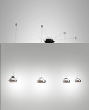 Fabas Luce LED Pendelleuchte Arabella 32W dimmbar Smartluce 3000K warmweiss Grau transparent Metall Glas