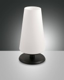 Fabas Luce Tischleuchte Milady G9 Ø110mm Warmweiß Schwarz dimmbar