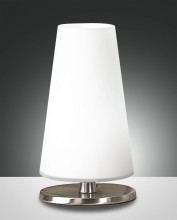 Fabas Luce Tischleuchte Milady G9 Ø110mm Warmweiß Chromfarben dimmbar