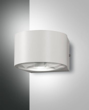 Fabas Luce LED Außen-Wandleuchte Lao 70x120mm 12W Warmweiß IP65 Weiß