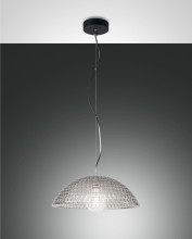 Fabas Luce Pendelleuchte Diamond E27 Ø420mm Schwarz Rauchglas, made in Italy
