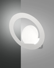 Fabas Luce LED Wandleuchte Hector Ø220mm 15W Warmweiß Weiß dimmbar