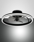 Fabas Luce LED Deckenleuchte mit Ventilator Relais Ø500mm 40W steuerbare Lichtfarbe Schwarz