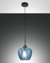 Fabas Luce Pendelleuchte Gallura E27 Ø250mm Azurblau