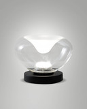 Fabas Luce LED Tischleuchte Brena 11W dimmbar 2700/3000/4000K CCT warm-/neutralweiss Transparent Metall Glas Ø22cm