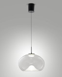Fabas Luce LED Pendelleuchte Brena 14W dimmbar 2700/3000/4000K CCT warm-/neutralweiss Transparent Metall Glas Ø33cm